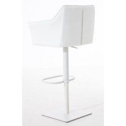 Lot de 2 tabourets de bar Damaso simili cuir blanc