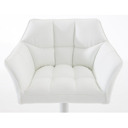 Lot de 2 tabourets de bar Damaso simili cuir blanc