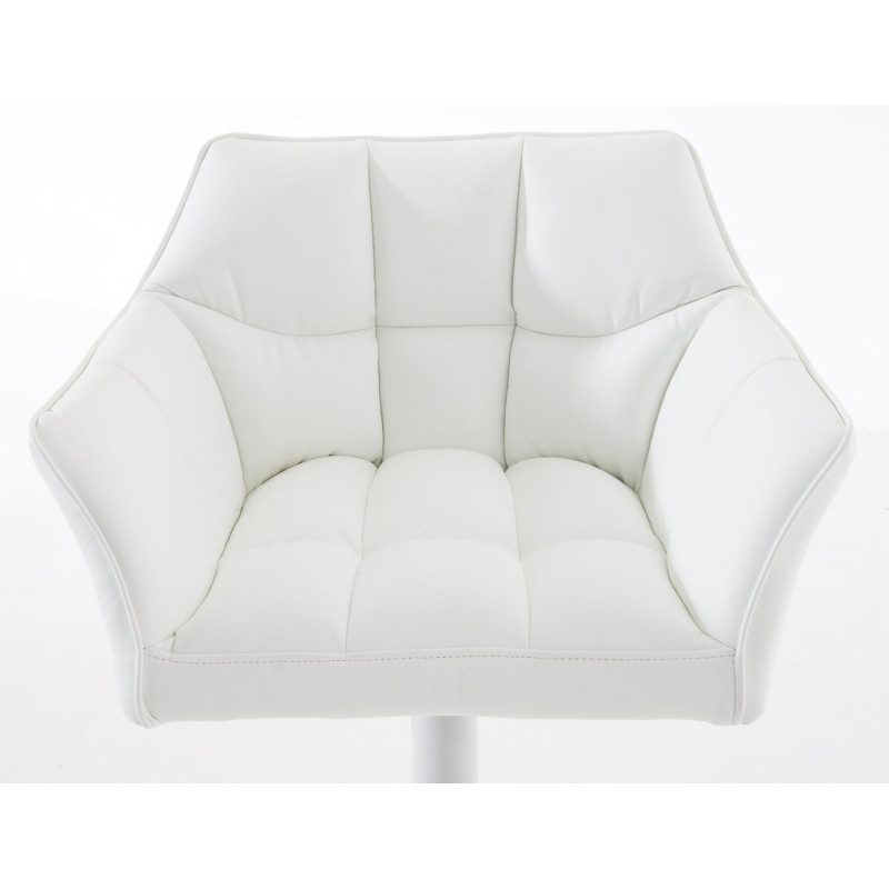 Lot de 2 tabourets de bar Damaso simili cuir blanc