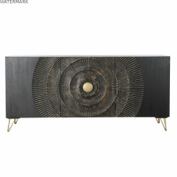 Buffet DKD Home Decor Noir Multicouleur Doré Métal Bois de manguier 160 x 45 x 75 cm