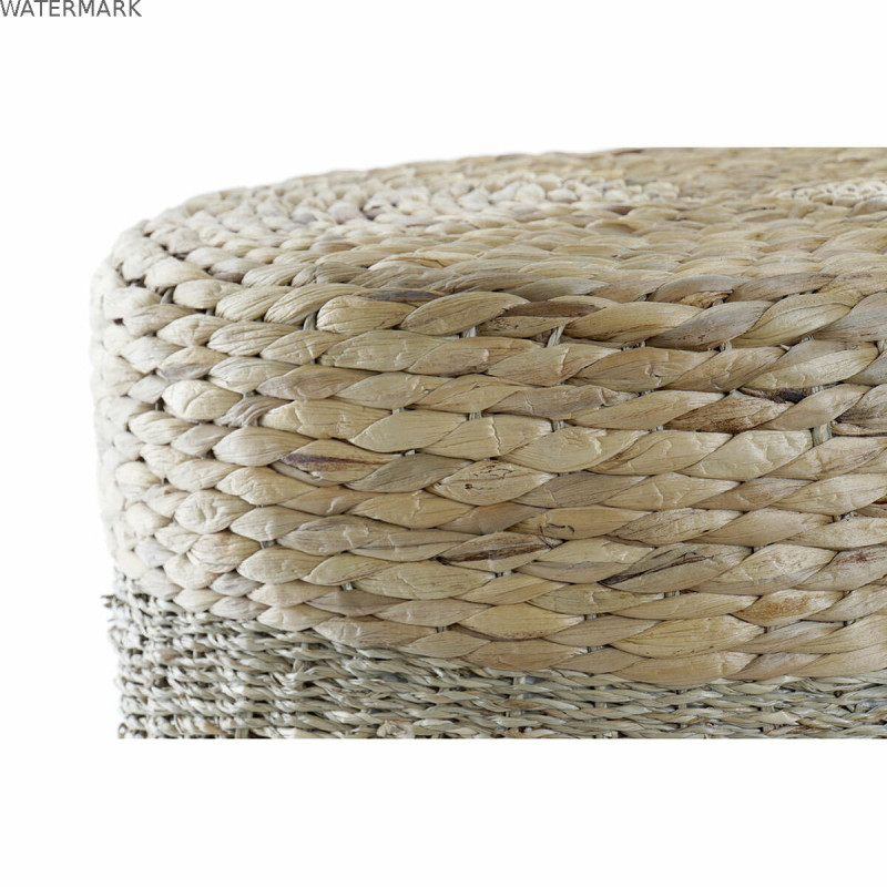 Repose-pied DKD Home Decor Multicouleur Naturel Aluminium Boho 42 x 42 x 40 cm