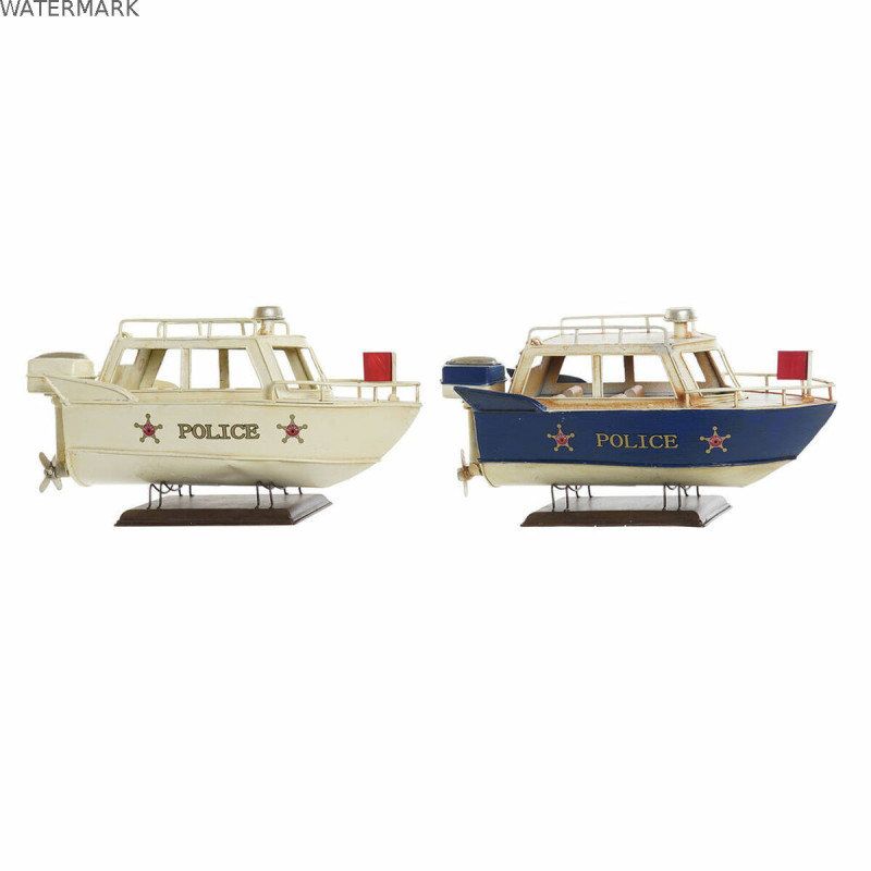 Figurine Décorative DKD Home Decor Bleu Blanc Bateau Vintage 27 x 10,5 x 14 cm (2 Unités) Figurine Décorative DKD Home Decor Bleu Blanc Bateau Vintage 27 x 10,5 x 14 cm (2 Unités)