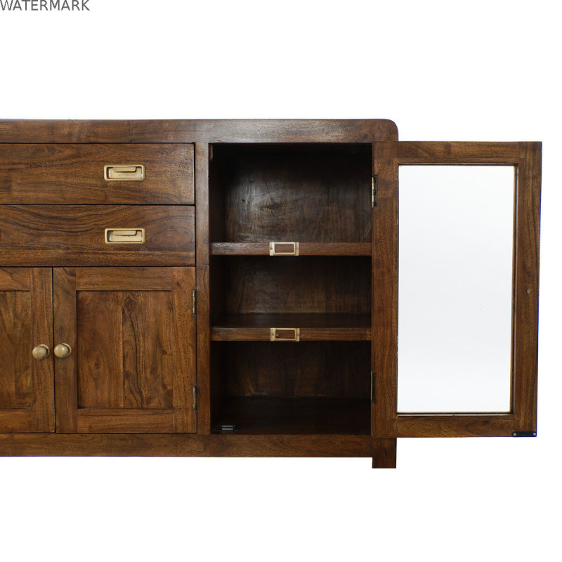 Buffet DKD Home Decor Verre Acacia (150 x 40.5 x 80 cm)