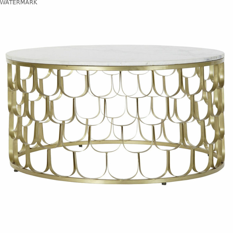Table d'appoint DKD Home Decor 81 x 81 x 42 cm Doré Blanc Plastique Marbre Fer Table d'appoint DKD Home Decor 81 x 81 x 42 cm Doré Blanc Plastique Marbre Fer