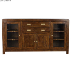 Buffet DKD Home Decor Verre Acacia (150 x 40.5 x 80 cm)