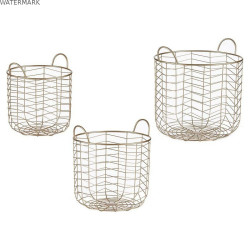 Lot de paniers Doré Métal (3 pcs)