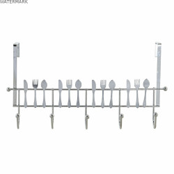 Porte-manteaux pour portes DKD Home Decor Argenté Métal Plastique 34 x 17 x 9 cm