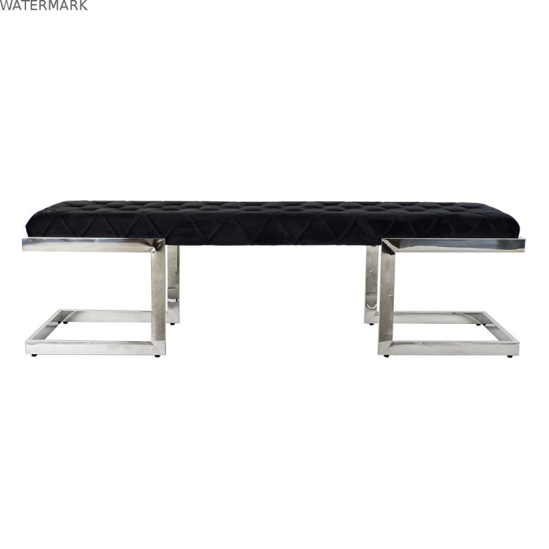Banquette DKD Home Decor   Noir Polyester Acier (140 x 40 x 40 cm)