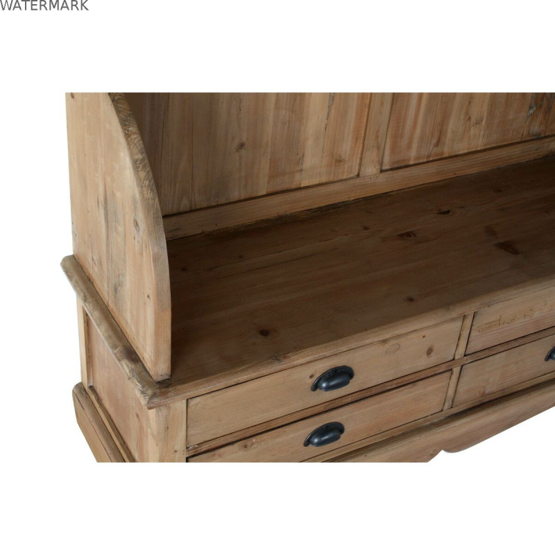 Porte-manteaux avec étagères DKD Home Decor Marron Noir Pin Miroir Naturel Alpino 124 x 40 x 200 cm