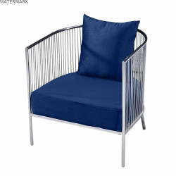 Fauteuil DKD Home Decor Polyester Acier Blue marine (66 x 69 x 70 cm)