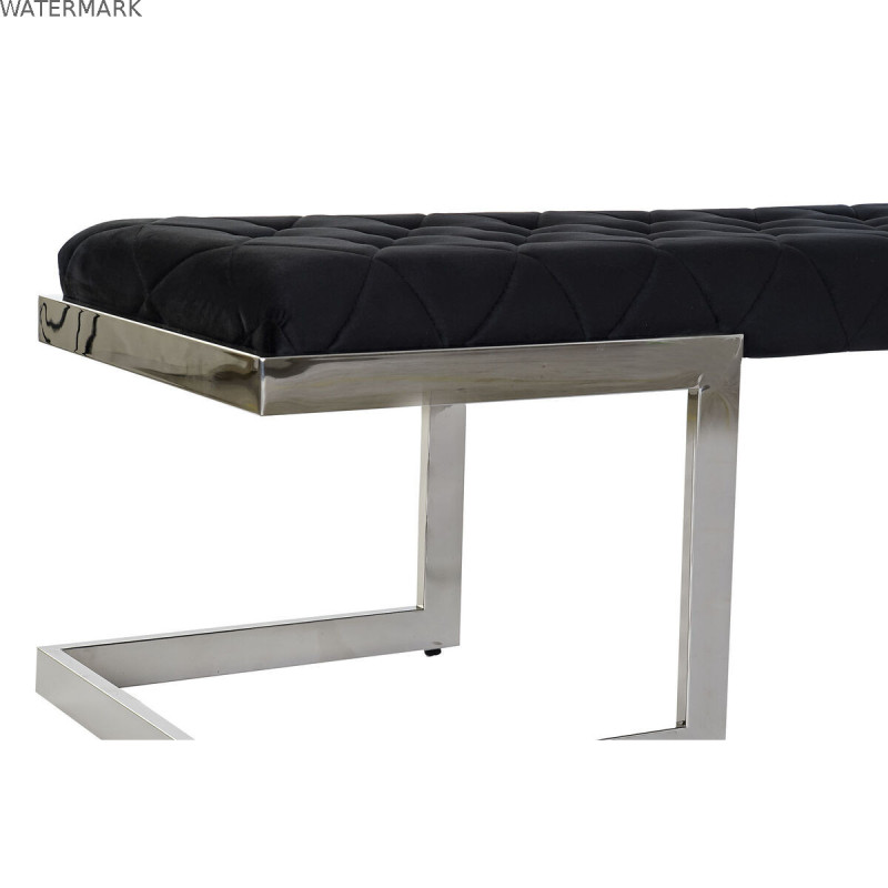 Banquette DKD Home Decor   Noir Polyester Acier (140 x 40 x 40 cm)