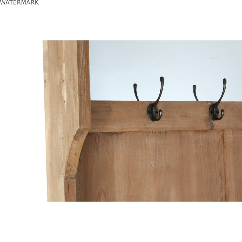 Porte-manteaux avec étagères DKD Home Decor Marron Noir Pin Miroir Naturel Alpino 124 x 40 x 200 cm