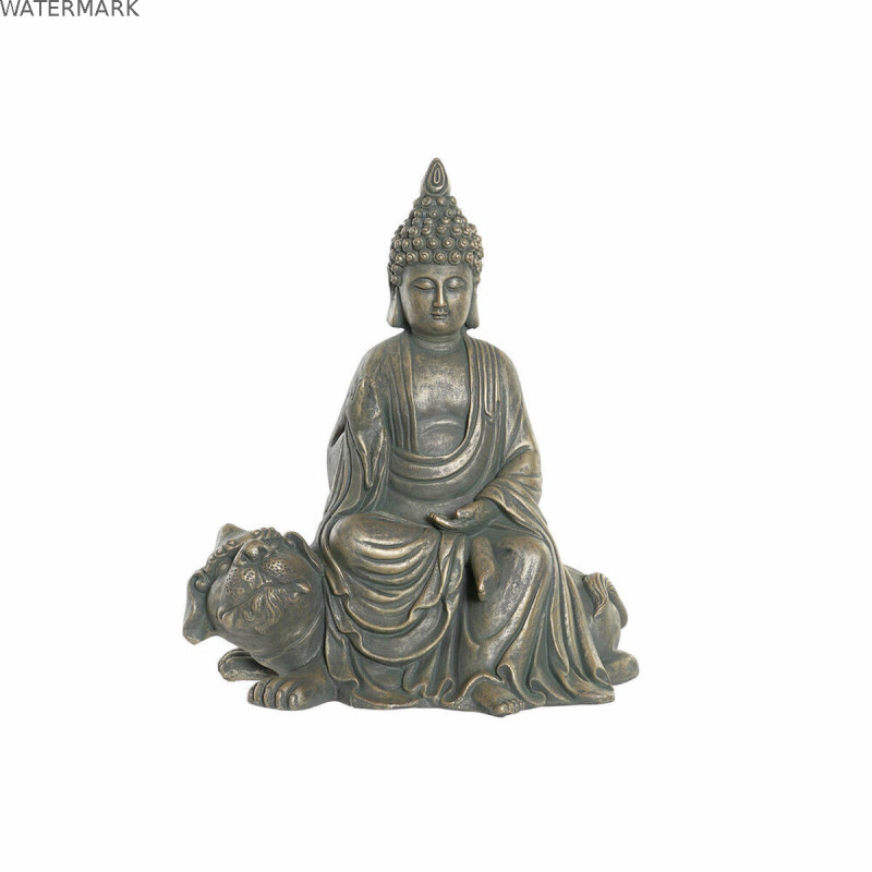 Figurine Décorative DKD Home Decor 38 x 25 x 43 cm Noir Doré Buda Gris foncé Oriental Moderne Figurine Décorative DKD Home Decor 38 x 25 x 43 cm Noir Doré Buda Gris foncé Oriental Moderne