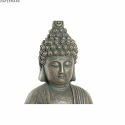 Figurine Décorative DKD Home Decor 38 x 25 x 43 cm Noir Doré Buda Gris foncé Oriental Moderne