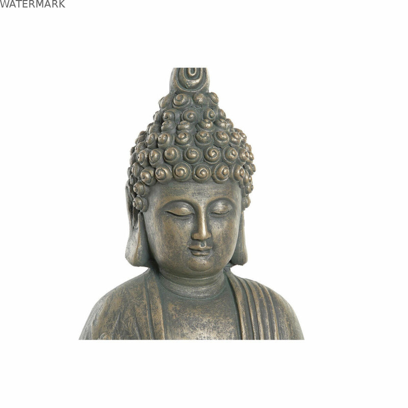 Figurine Décorative DKD Home Decor 38 x 25 x 43 cm Noir Doré Buda Gris foncé Oriental Moderne