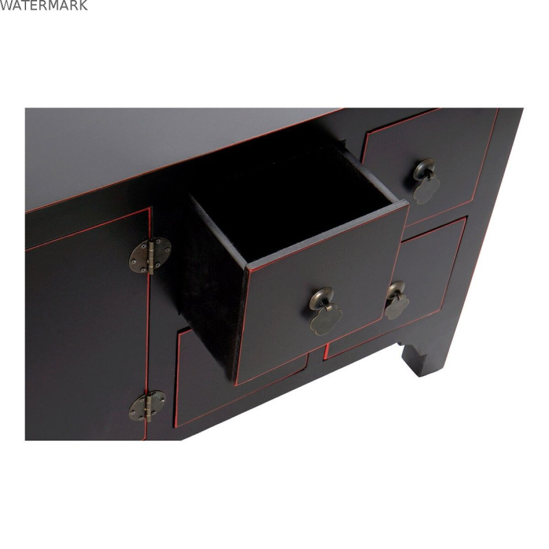 Meubles de télévision DKD Home Decor Noir Multicouleur Bois Sapin Bois MDF 130 x 24 x 51 cm