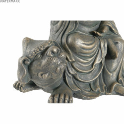 Figurine Décorative DKD Home Decor 38 x 25 x 43 cm Noir Doré Buda Gris foncé Oriental Moderne