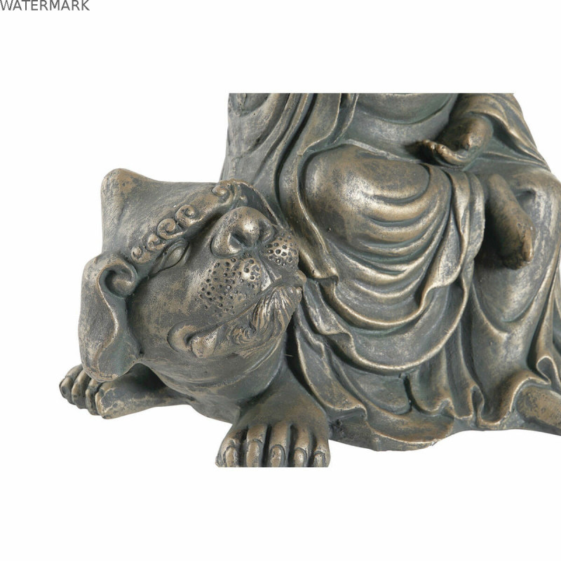 Figurine Décorative DKD Home Decor 38 x 25 x 43 cm Noir Doré Buda Gris foncé Oriental Moderne