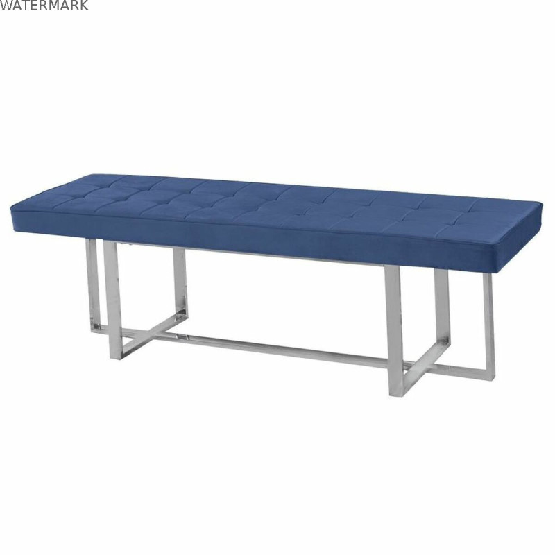 Banquette DKD Home Decor   Bleu Polyester Acier (150 x 45 x 45 cm)