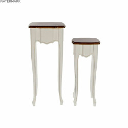 Jeu de 2 tables DKD Home Decor Blanc Marron 35 x 35 x 80 cm