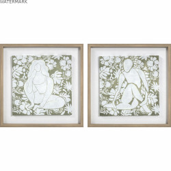 Cadre DKD Home Decor 42 x 3 x 42 cm Fleurs Scandinave (2 Unités)