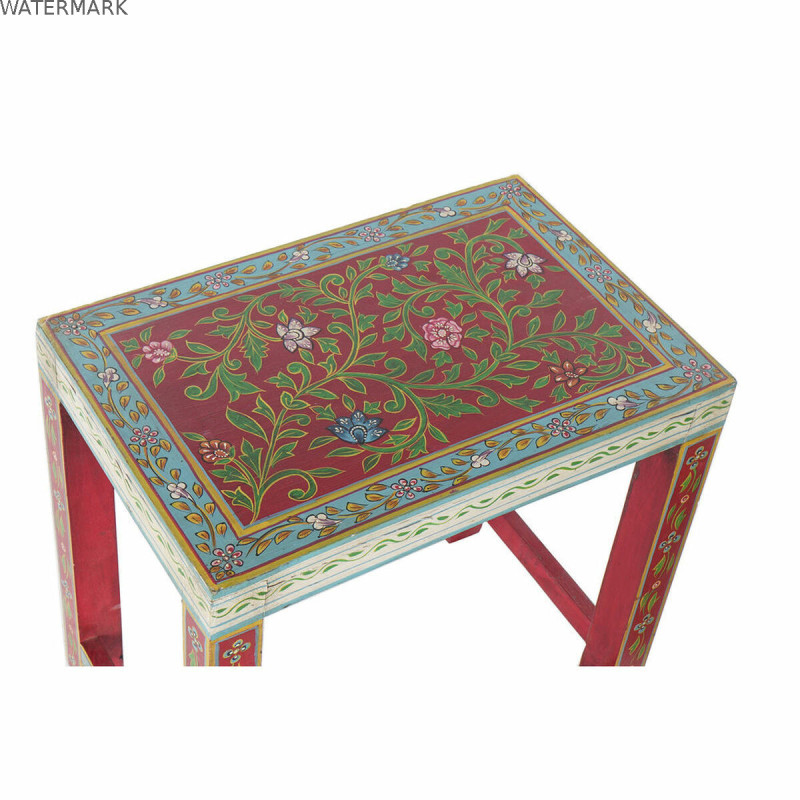 Table d'appoint DKD Home Decor 8424001853243 Naturel Multicouleur Acrylique Bois de manguier 45 x 30 x 45 cm