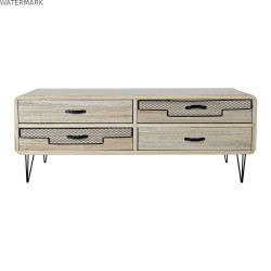 Meubles de télévision DKD Home Decor Métal Bois de paulownia (115 x 61 x 43 cm)