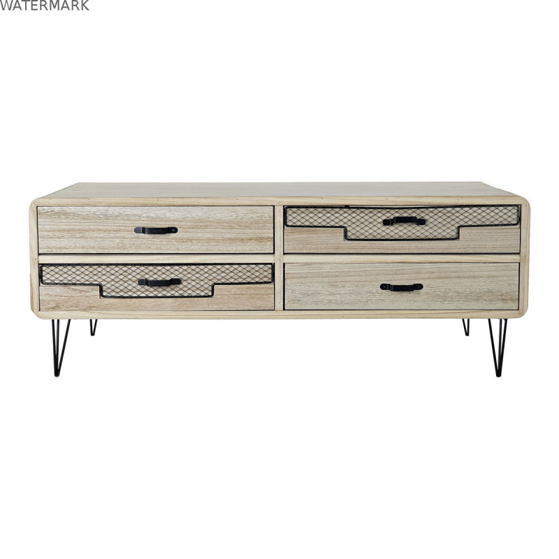 Meubles de télévision DKD Home Decor Métal Bois de paulownia (115 x 61 x 43 cm)
