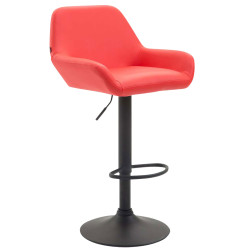 Sgabello Braga in similpelle rosso,nero