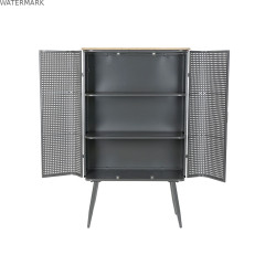 Étagère DKD Home Decor Naturel Gris Métal Bois 2 Etagères (79 x 39 x 133 cm)