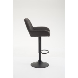 Taburete De Bar Braga En Tela Gris oscuro,Negro