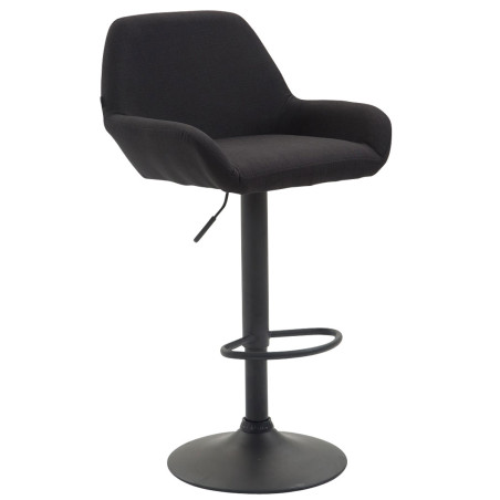 Tabouret de bar Braga, tissu B noir