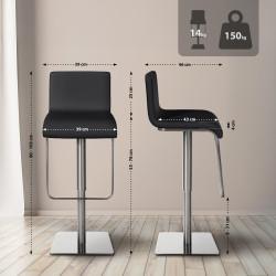 Tabouret de bar Limon E noir