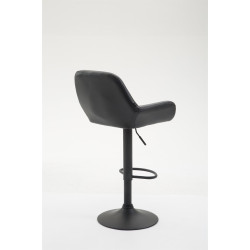 Tabouret de bar Braga en cuir artificiel B noir