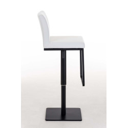 Tabouret de bar Panama B en cuir synthétique blanc