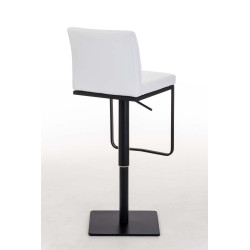 Tabouret de bar Panama B en cuir synthétique blanc