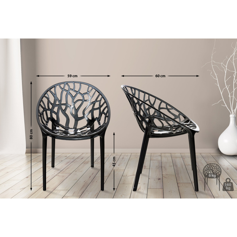 Chaise empilable CRYSTAL noire
