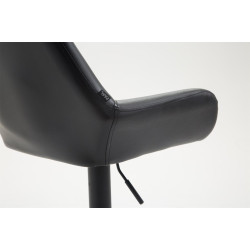 Tabouret de bar Braga en cuir artificiel B noir