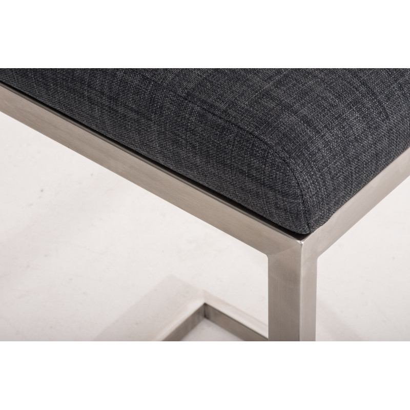 Tabouret de bar Paros tissu gris foncé