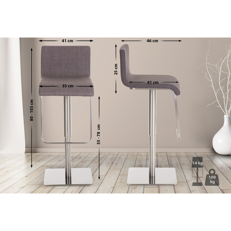 Tabouret de bar Limon E FABRIC gris