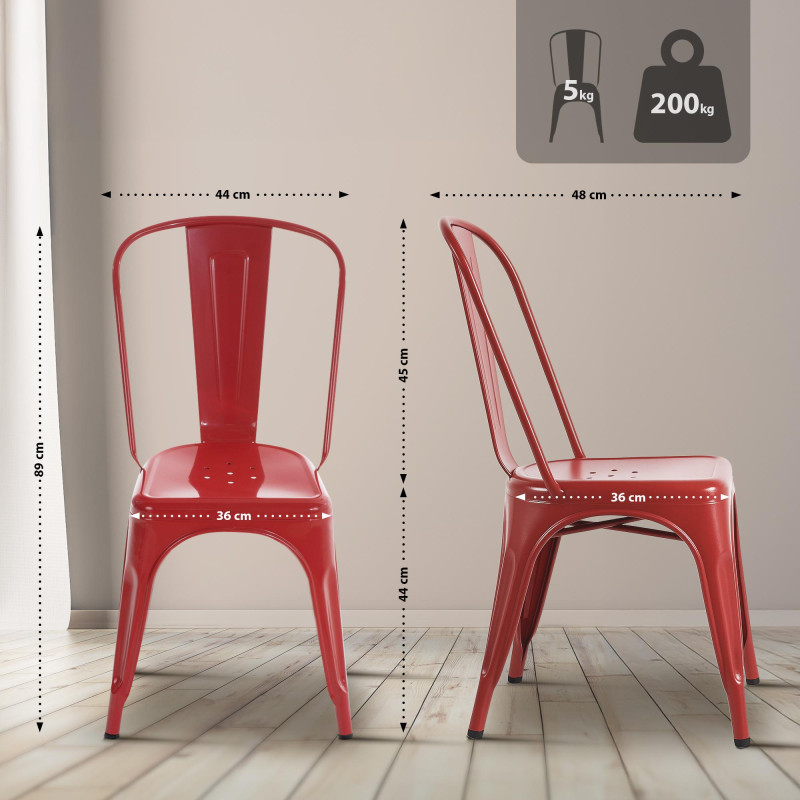 Chaise Benedict rouge