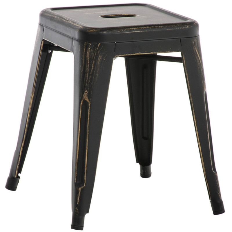 Tabouret Armin antique noir-or