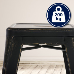 Tabouret Armin antique noir-or