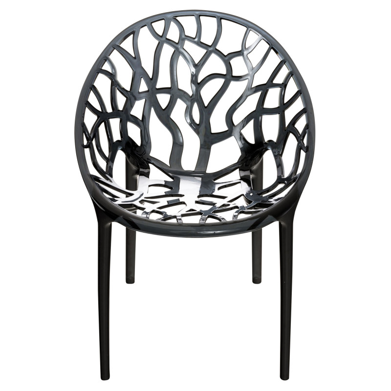 Lot de 2 chaises empilables CRYSTAL noir