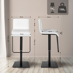 Tabouret de bar Limon B blanc