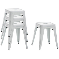 Ensemble de 4 tabourets blancs Armin