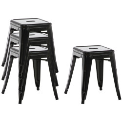 Ensemble de 4 tabourets Armin en noir