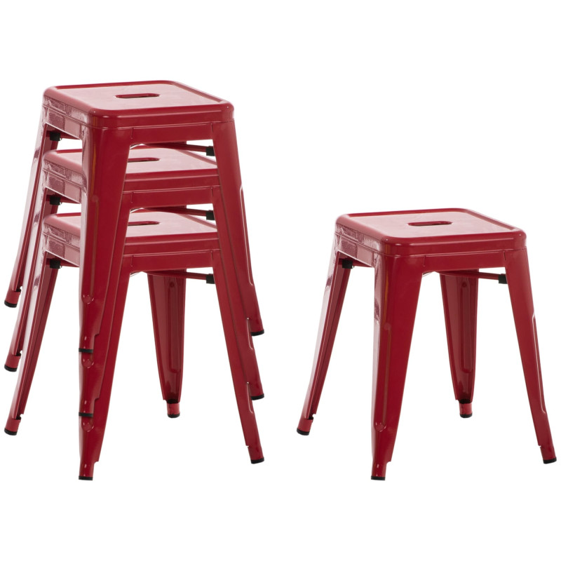 Ensemble de 4 tabourets Armin rouges