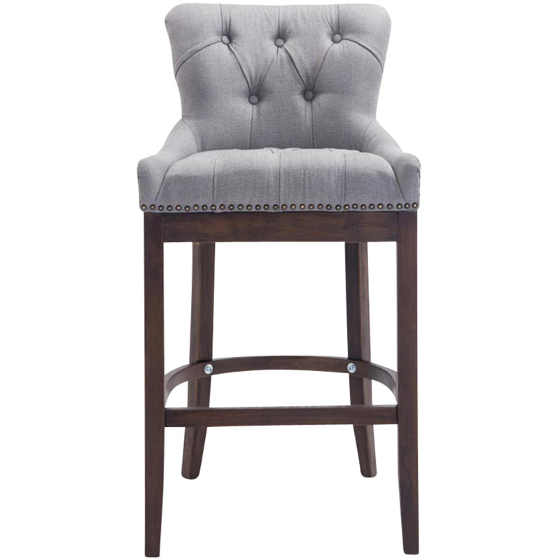 Tabouret de bar Lakewood en tissu gris clair antique
