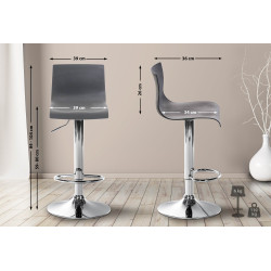 Tabouret de bar Hoover C gris